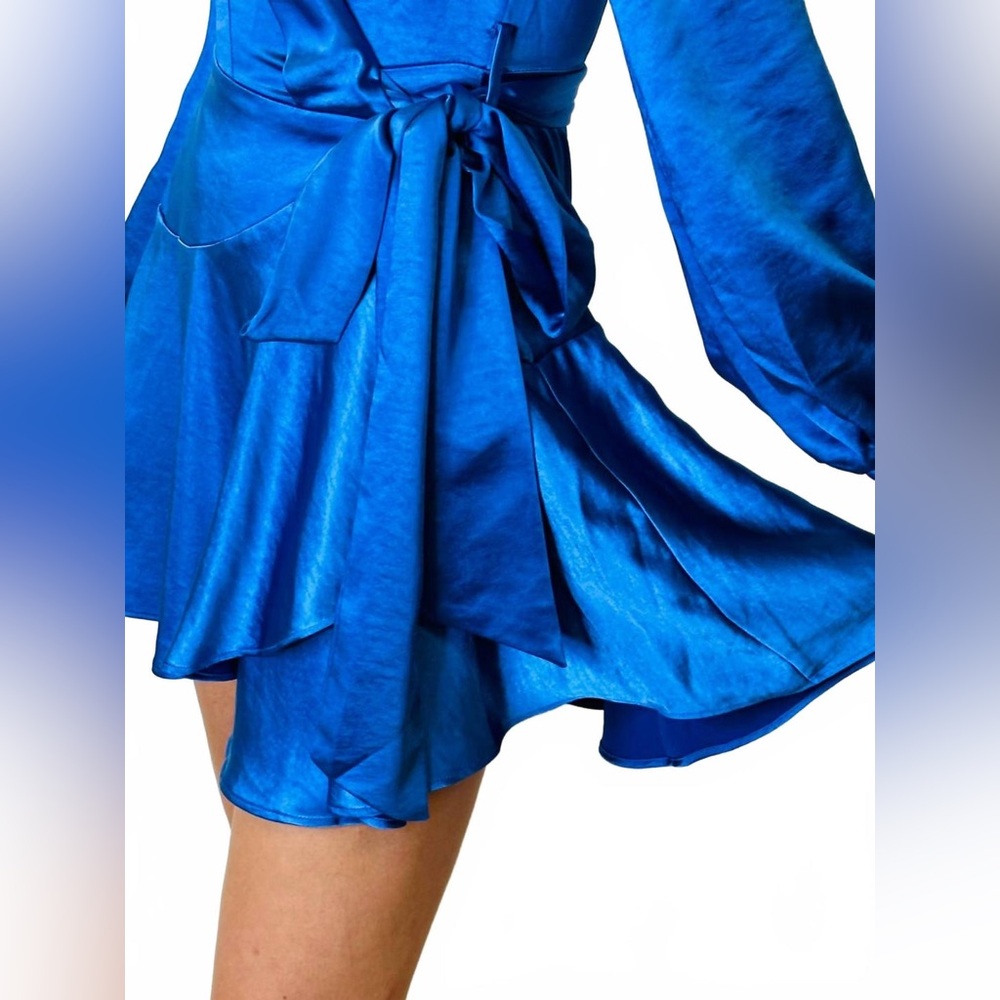 LUCY PARIS Adonia Metallic Wrap Mini Dress - Picture 3 of 6